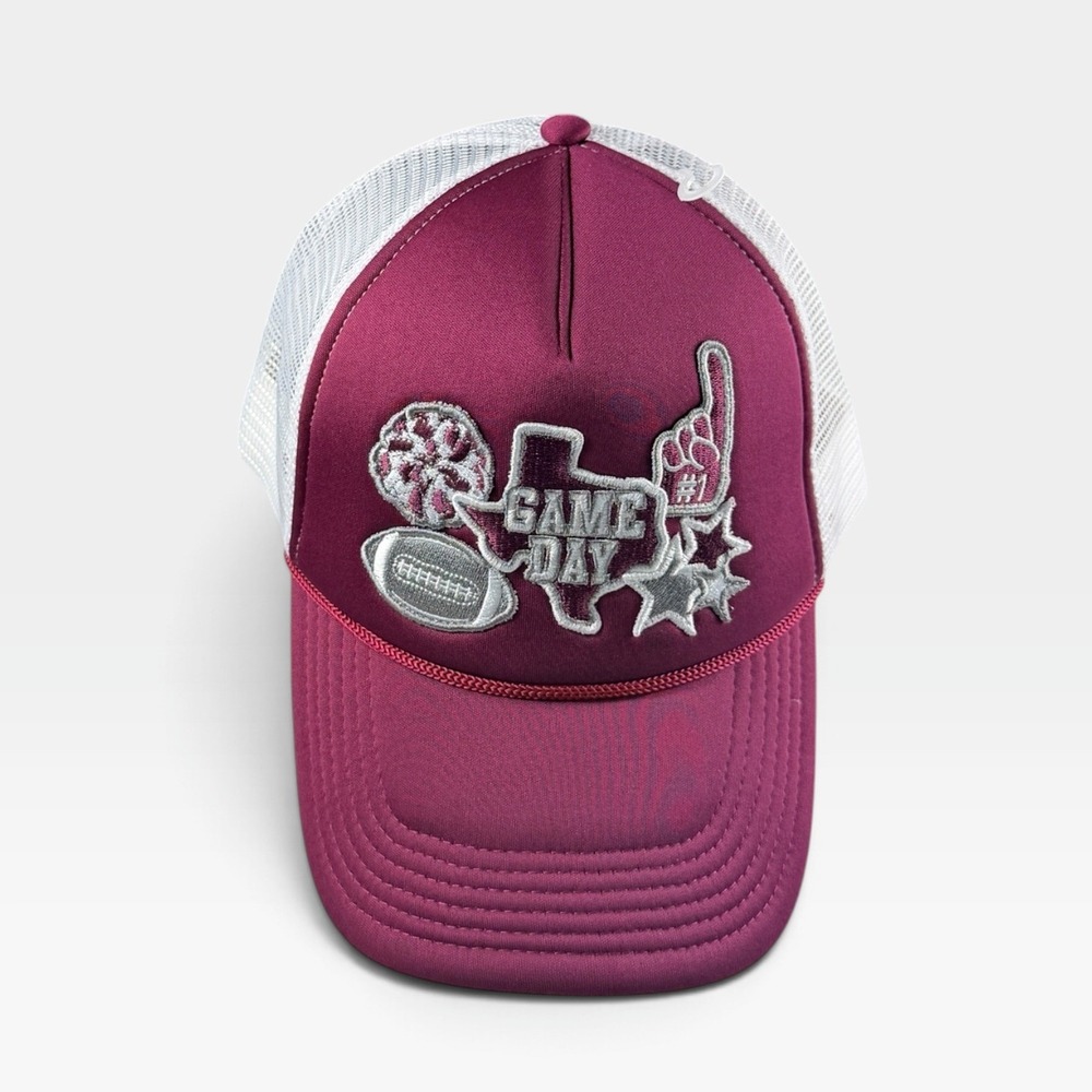 Jadelynn Brooke Trucker Hat Game Day Texas Women OS Maroon Mesh Snapback NWOT
